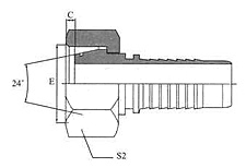 Metric Female 24º Cone O-ring H.T.